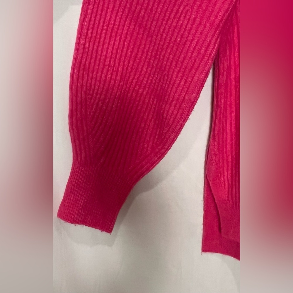 Athleta Merino Extra Fine Wool Blend Ribbed Sweater w. Boat neck - Pink - XL - Picture 8 of 16
